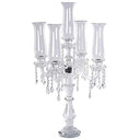 32-Inch Clear Crystal Glass Candelabra Taper Candle Holder