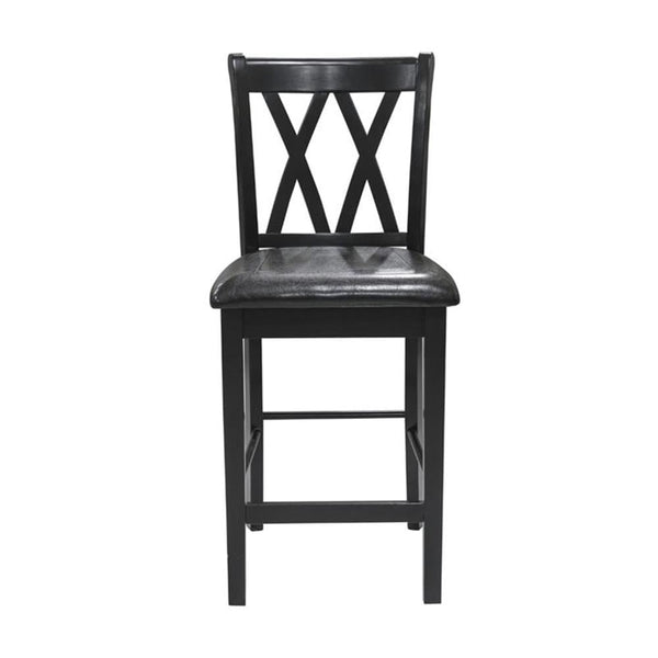 5-Piece Counter Height Dining Set – Solid Wood Table & 4 X-Back Chairs