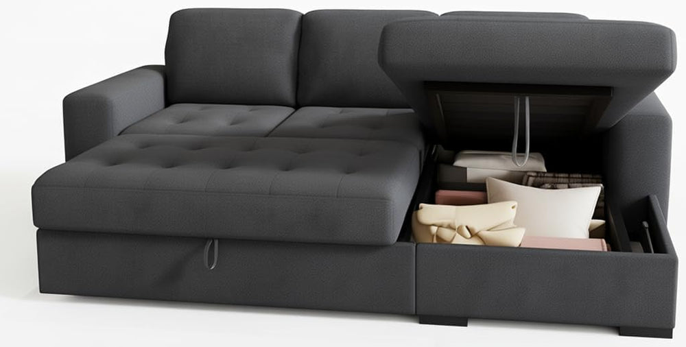 L-Shaped Sleeper Sofa with Storage Chaise