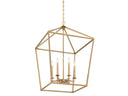 6-Light Open Frame Pendant Lantern – Adjustable Height, Dimmable