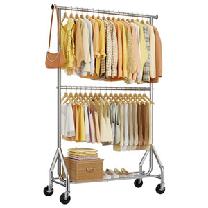 Heavy Duty Double Rod Clothes Rack