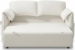 63" Velvet Pull-Out Sofa Bed – 3-in-1 Convertible Futon Loveseat