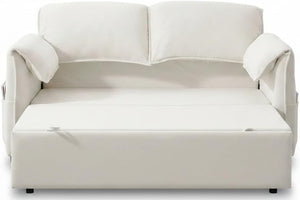 63" Velvet Pull-Out Sofa Bed – 3-in-1 Convertible Futon Loveseat