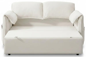 63" Velvet Pull-Out Sofa Bed – 3-in-1 Convertible Futon Loveseat