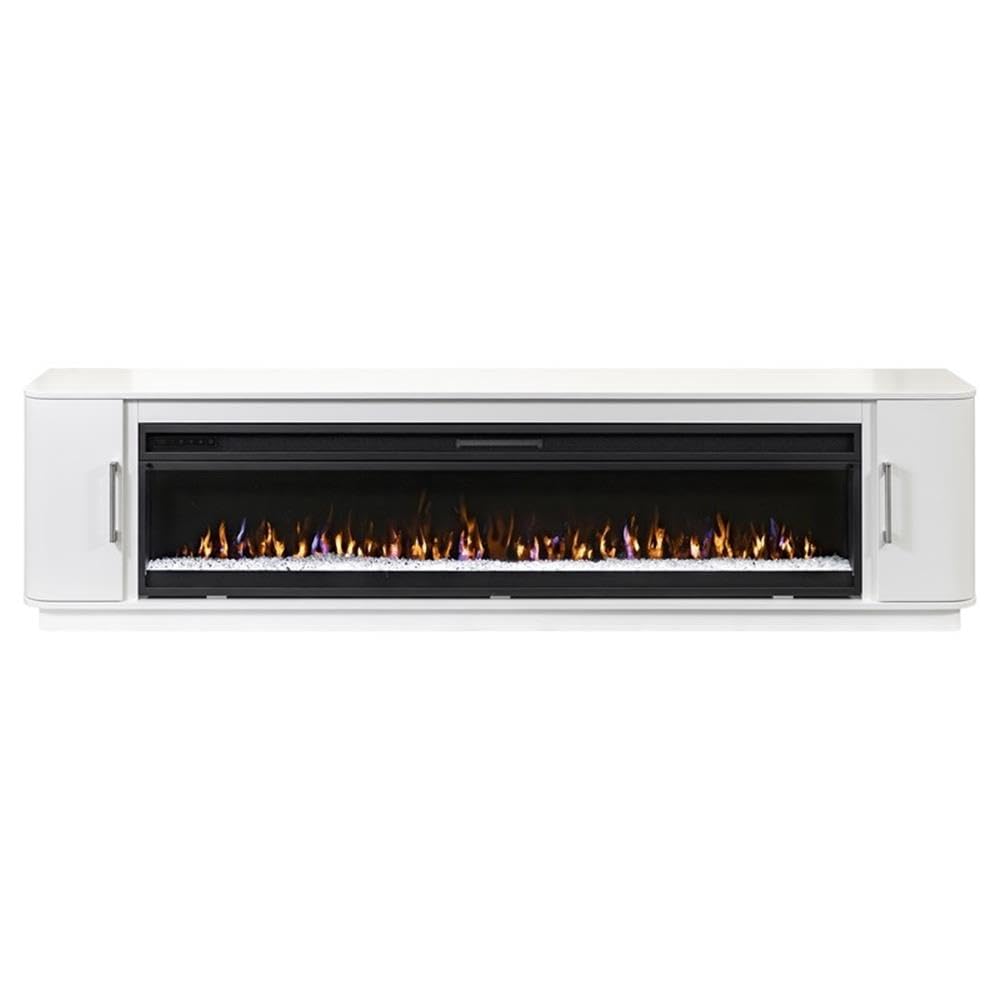 84" Modern Fireplace TV Console with 60" Crystal Insert & Storage