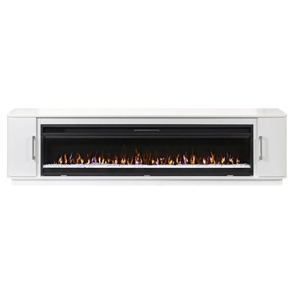 84" Modern Fireplace TV Console with 60" Crystal Insert & Storage