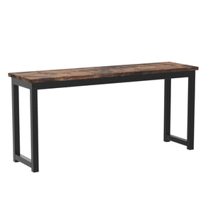 Industrial Dining Bench Set of 2 – Rustic Brown & Black Metal Frame