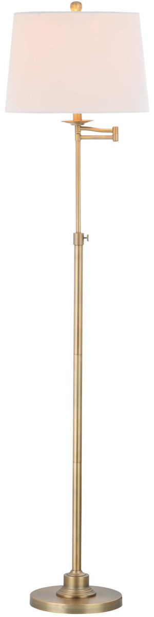 Swing Arm Floor Lamp with Adjustable Height | Gold Metal | LED Included