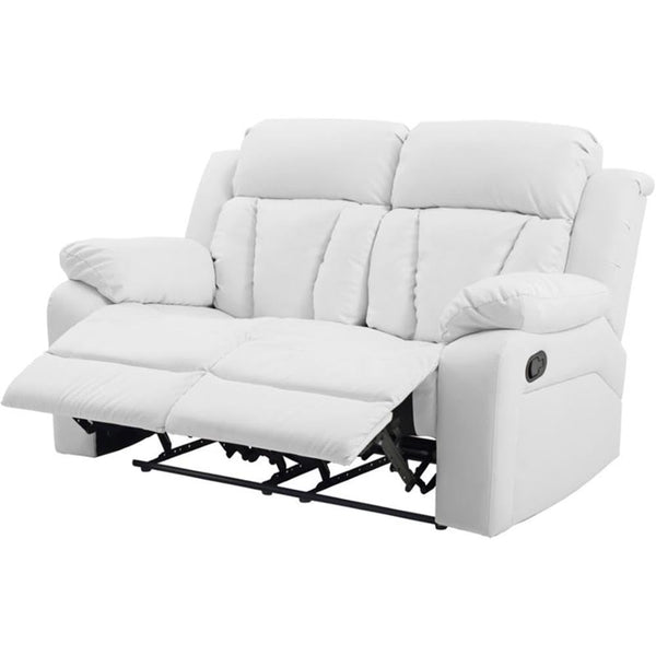 Faux Leather Reclining Loveseat with Channel Tufted Back