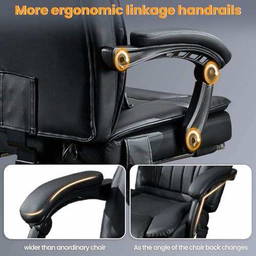 Heated Massage Reclining Office Chair with Footrest