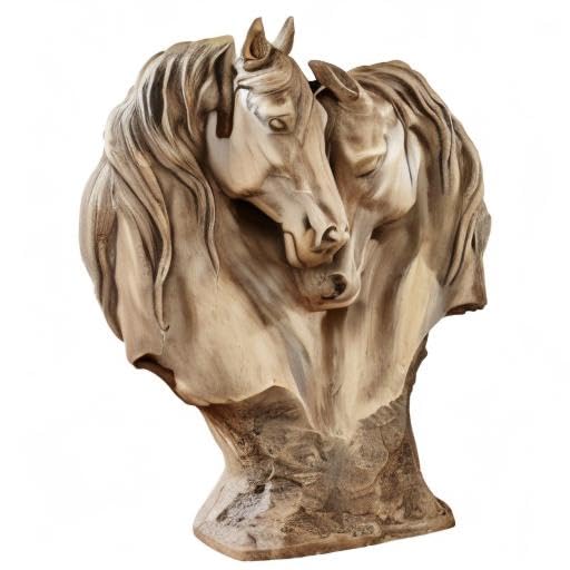 Loving Horses Table Sculpture – Tan Resin Horse Figurine