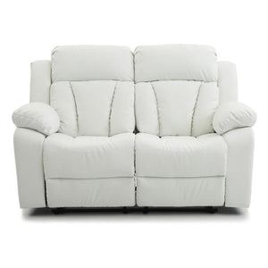 Faux Leather Reclining Loveseat with Channel Tufted Back
