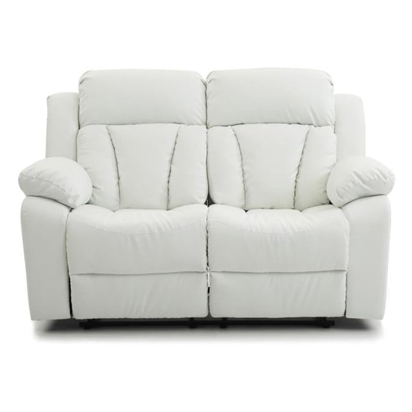 Faux Leather Reclining Loveseat with Channel Tufted Back
