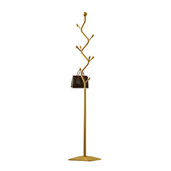 Metal Coat Rack Freestanding with 8 Hooks and Rectangular Base