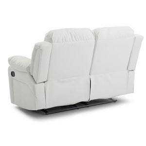 Faux Leather Reclining Loveseat with Channel Tufted Back