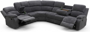 L-Shaped Reclining Sectional Sofa with Storage Console & Cup Holders