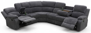 L-Shaped Reclining Sectional Sofa with Storage Console & Cup Holders