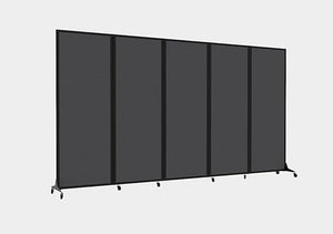 5-Panel Folding Room Divider with Locking Wheels