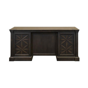 66" Wood Double Pedestal Executive Desk – Dark Brown