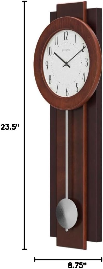 Walnut Mahogany Pendulum Wall Clock with Arabic Numerals