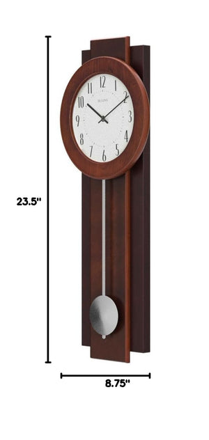 Walnut Mahogany Pendulum Wall Clock with Arabic Numerals