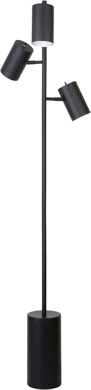 65" 3-Light Tree Floor Lamp with Adjustable Metal Cylinder Shades