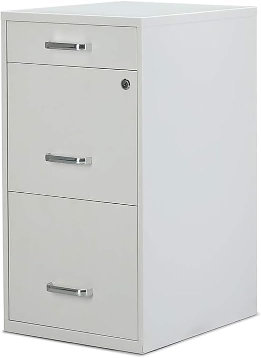 3-Drawer Vertical File Cabinet with Lock – Letter Size, Metal