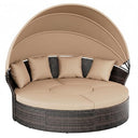 Outdoor Patio Daybed with Retractable Canopy