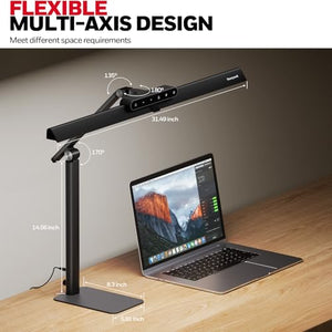 LED Desk Lamp with Dual-Head & Adjustable Arm