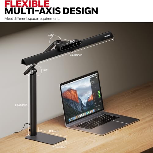 LED Desk Lamp with Dual-Head & Adjustable Arm