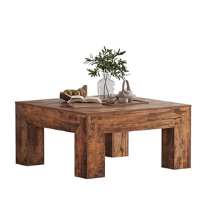 Square Farmhouse Coffee Table 35.5" Rustic Brown