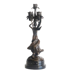 5-Arm Angel Candelabra – Bronze Copper Candlestick Holder