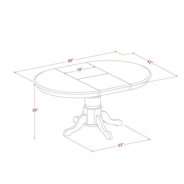 7-Piece Oval Dining Table Set with Butterfly Leaf & 6 Faux Leather Chairs