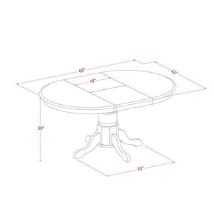 Extendable Round Dining Table Set with 6 Wood Chairs