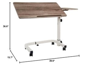 Tilt Top Overbed Table – Adjustable Height with Lockable Wheels