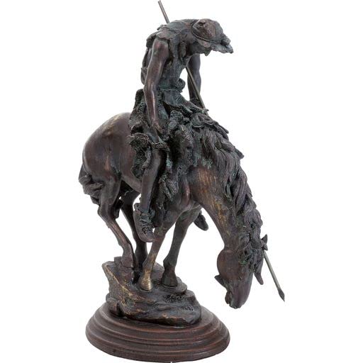 Western Warrior Polystone Sculpture - Bronze-Tone Decorative Statue