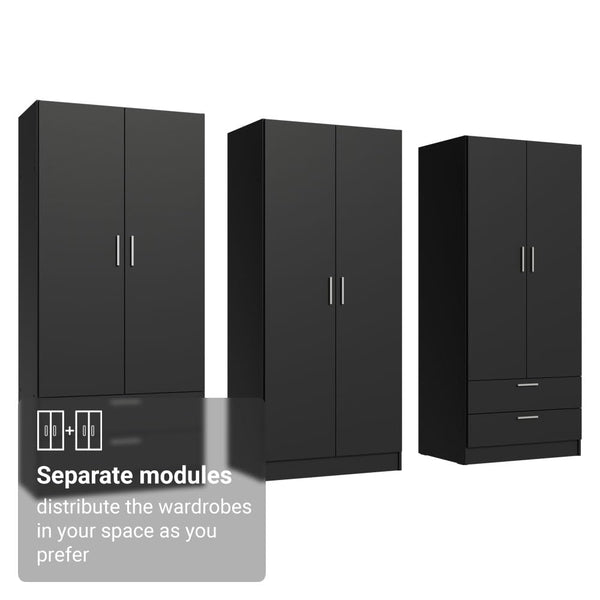 6-Door 4-Drawer Wardrobe with Shelves & Hanging Space