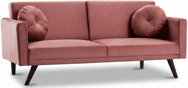 Retro Velvet Convertible Futon Sofa Bed