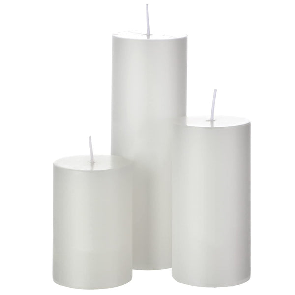 Glass Cylinder Vases and Pillar Candles Set