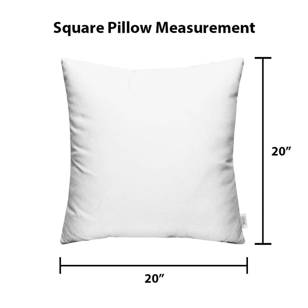 Outdoor Square Throw Pillow Set of 4 – 20x20 Inch, Water & Fade Resistant