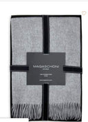Cashmere Throw Blanket with Tassel Edge – Charcoal Heather