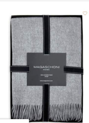 Cashmere Throw Blanket with Tassel Edge – Charcoal Heather
