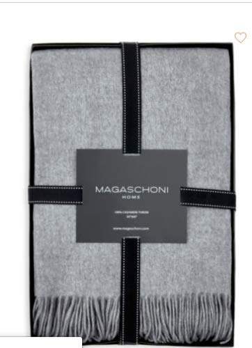 Cashmere Throw Blanket with Tassel Edge – Charcoal Heather