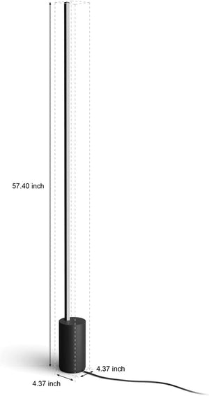 Smart Gradient Floor Lamp with Color Ambiance – Black & White