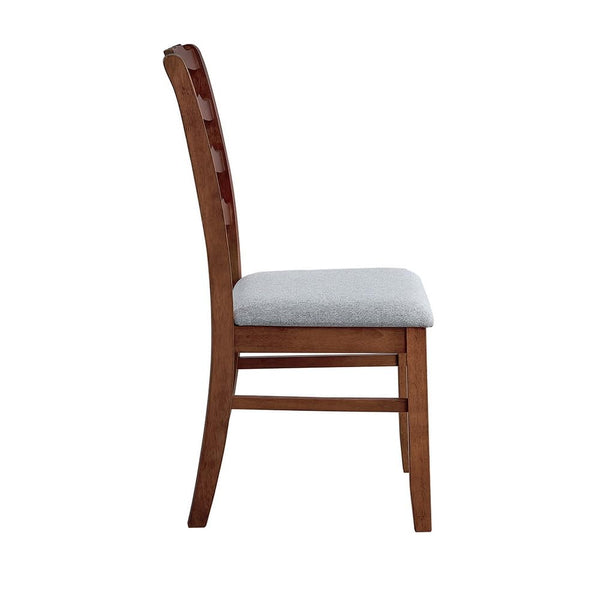 Ladder Back Dining Chairs Set of 2 — Solid Wood, Upholstered Seat