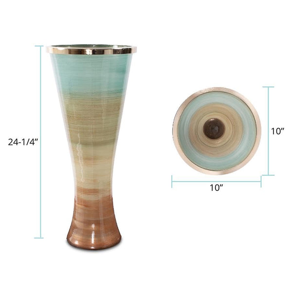Flared Glass Vase — Brown Ombre, 23.75" Tall