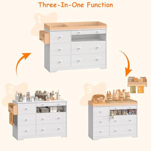Kids Dresser with 6 Drawers & Open Shelf