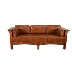 Mission Crofter Style Leather Sofa