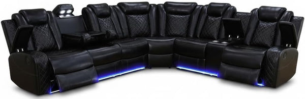 Power Reclining Sectional Sofa with LED & Wireless Charging