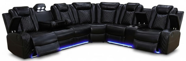 Power Reclining Sectional Sofa with LED & Wireless Charging